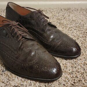 Men's A. Testoni FULL ALLIGATOR Wingtip Oxfords 12 D $1650